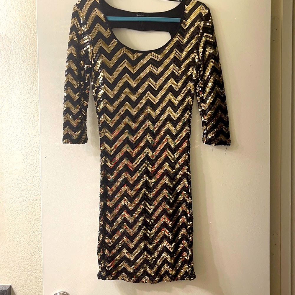 Black and Gold sequins dress